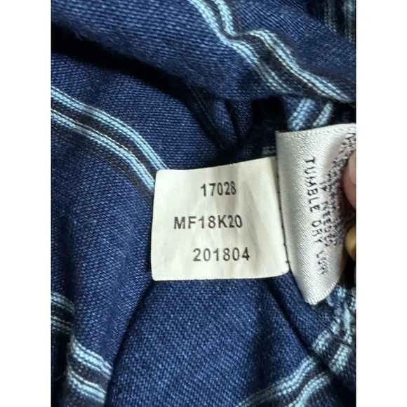 Peter Millar Blue & Denim Stripe Cotton Polo Size Medium - Picture 5 of 8